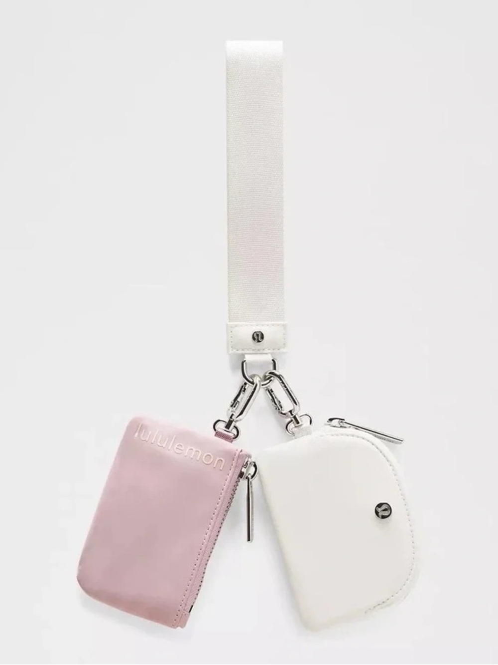 Lululemon Dual Pouch Wristlet Pink Haze Light Ivory Wallet